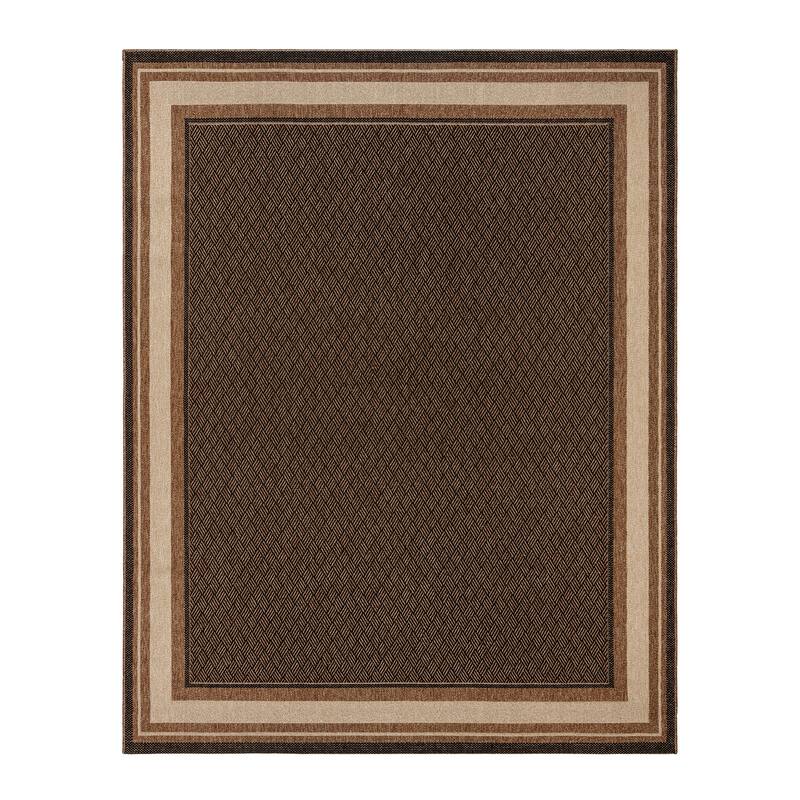 Gertmenian Ringley Luxury Thick Polypropylene Flatwoven Indoor/Outdoor Area Rug Collection - 7'10" x 10' - Tailer Chestnut