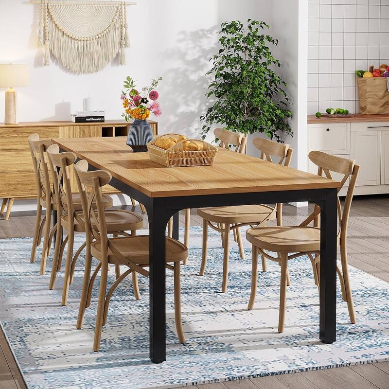 78.7" Rectangular Dining Table, Wood Kitchen Table for Home, Restaurant, Cafe, Office, Apartment, Bakery