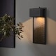 preview thumbnail 2 of 7, 2 Pack Black Modern Integrated LED Outdoor Wall Light Lantern Sconce - 2 Pack