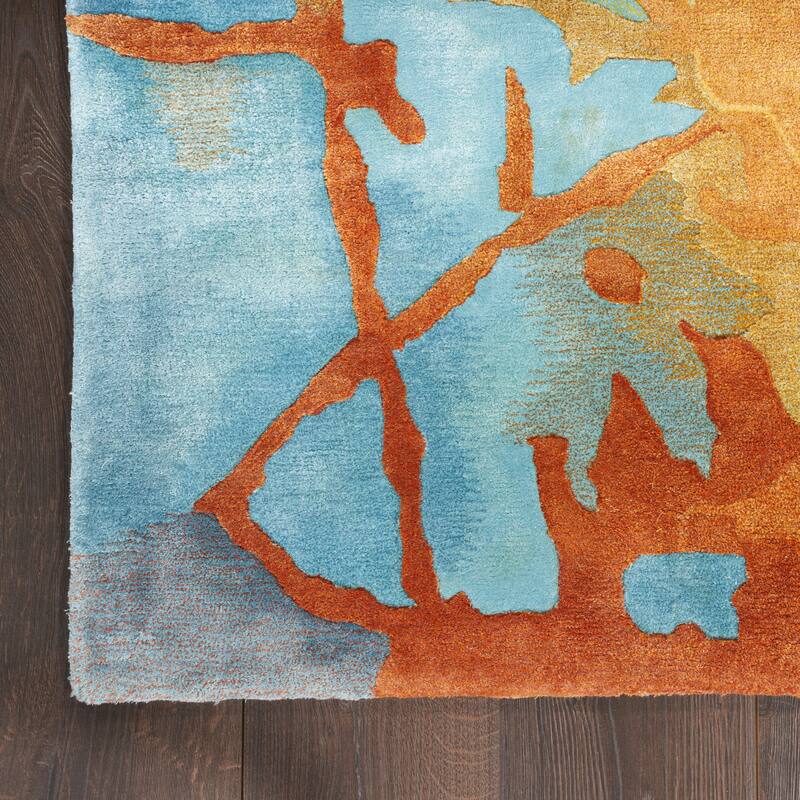 Nourison Prismatic Modern Abstract Golden Yellow Multicolor Area Rug
