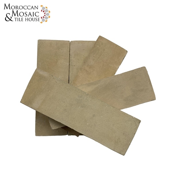 slide 2 of 5, Moroccan Handmade 2x6 Solid Color Zellige Tile Unglazed Sample-1tile