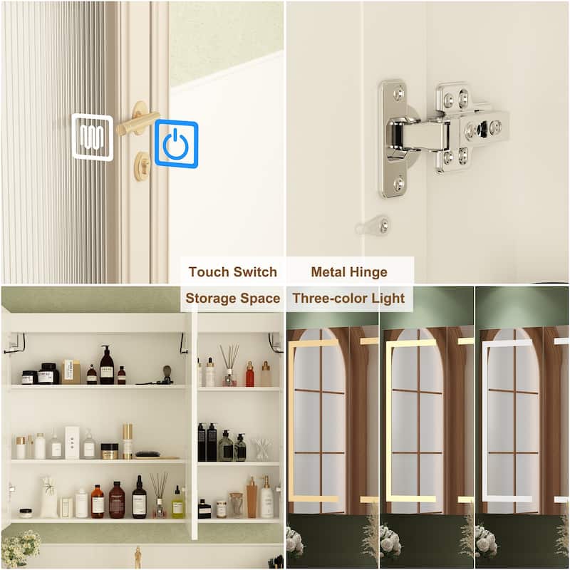Led Mirror Cabinet Bathroom Wall Mounted Medicine Cabinet Storage