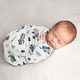 preview thumbnail 1 of 4, Sweet Jojo Designs Construction Truck Boy Baby Swaddle Receiving Blanket Grey Blue Green Transportation Vehicle Yellow and Black