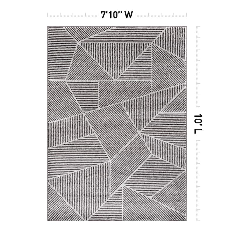 Contemporary Geometric Stripe Area Rug