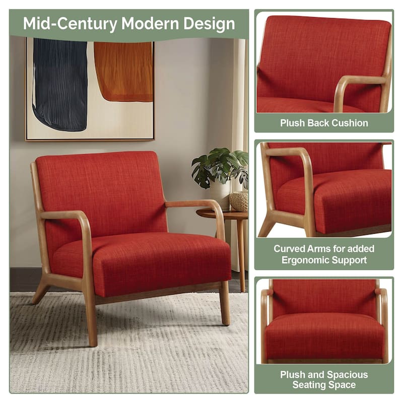 INK IVY Novak Mid Century Modern Accent Armchair