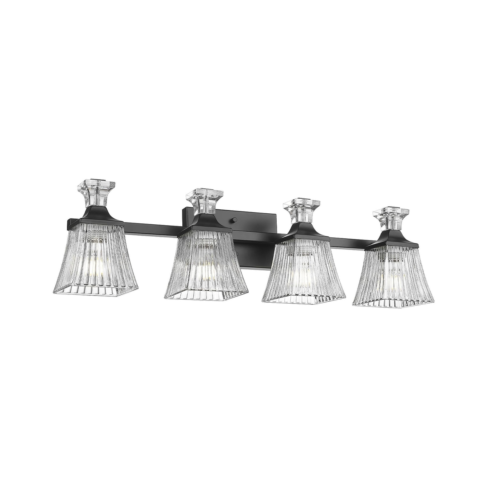 29" 4-Light Bathroom Vanity Light, Wall Sconces With Rippled Glass