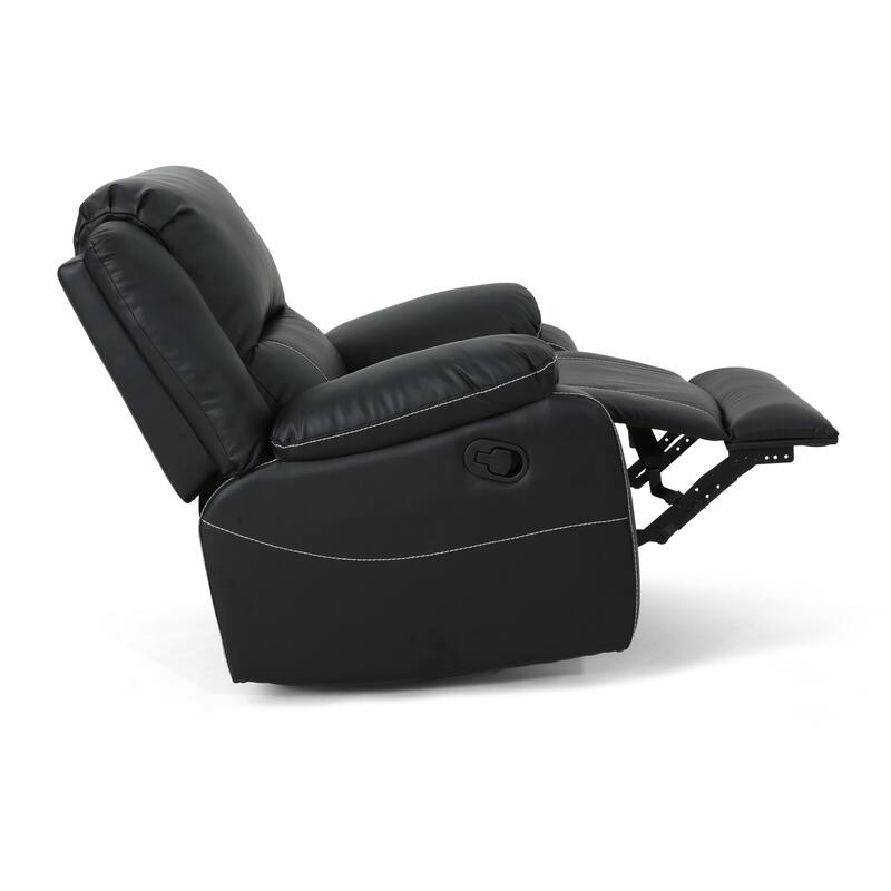 39" Wide Faux Leather Manual Swivel Standard Recliner