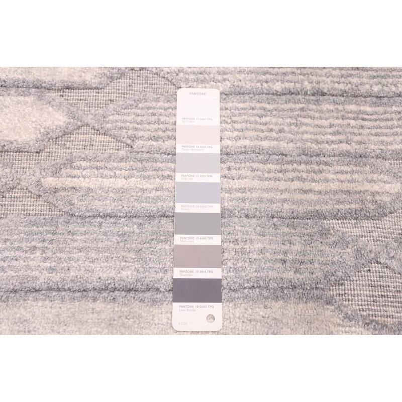 ECARPETGALLERY Hand Loomed Elysian Grey Silk Rug - 8'0 x 11'1