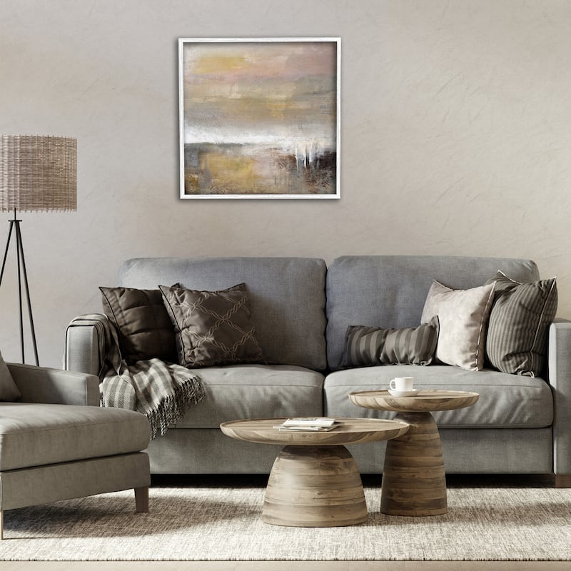 Stupell Neutral Earthy Abstract Landscape Framed Giclee Art Design By Karen Hale