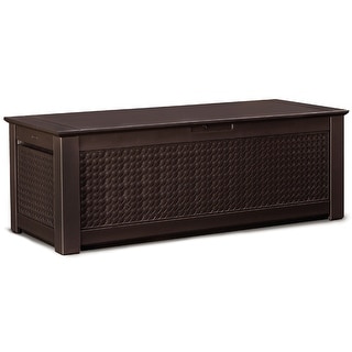 Rubbermaid 1837305 Patio Chic 65 Wide Resin Outdoor Storage Box - Brown -  Bed Bath & Beyond - 27778264