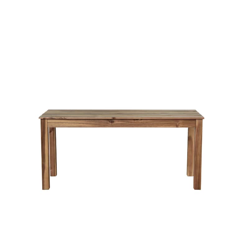 Roomfitters 6-Piece Acacia Wood Outdoor Dining Set with Bench and 4 Chairs, Rectangular Table for Patio and Backyard