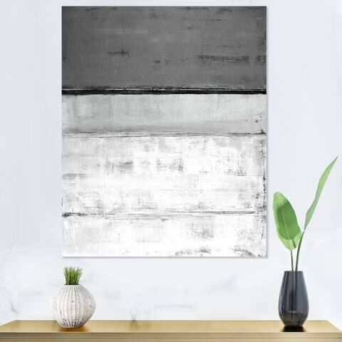 Designart 'White And Gray Colorfield' Modern Canvas Art Print