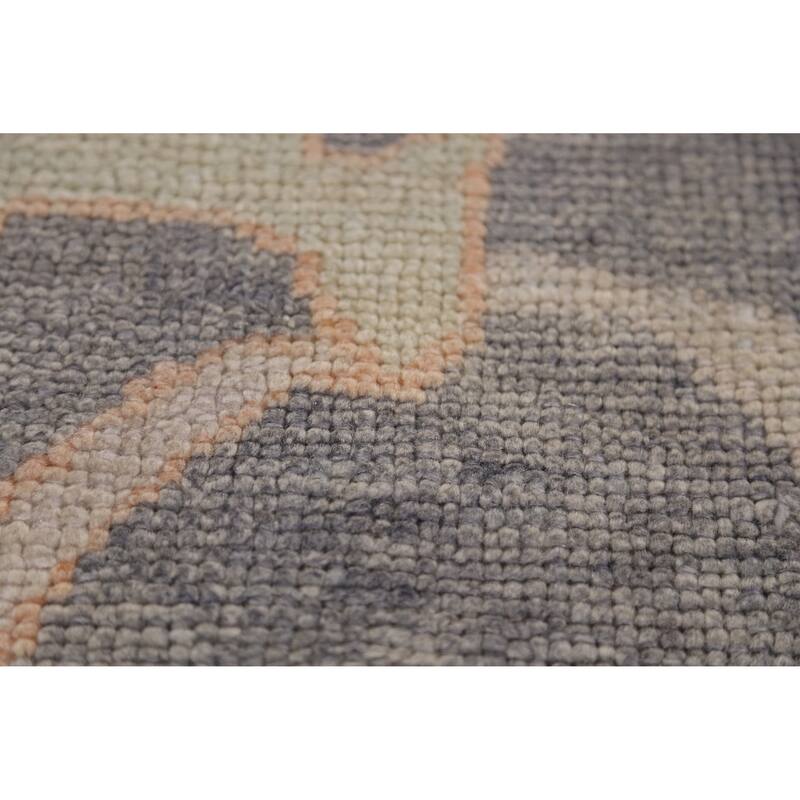 Hand Knotted Oriental 100% Wool Carpet Transitional All-Over Greys & Charcoal Oushak Area Rug - 11' 11'' X 9' 2''