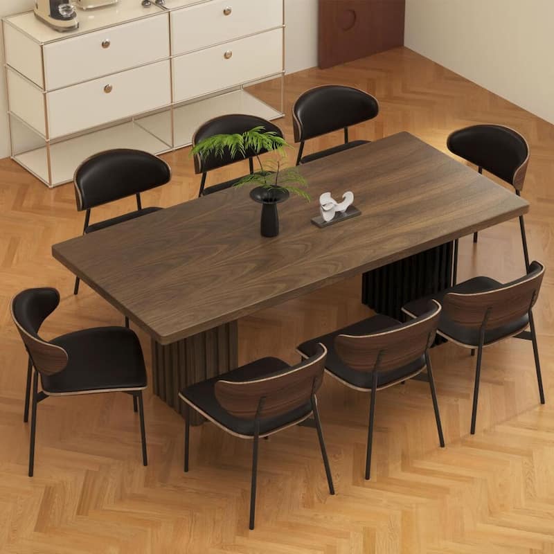 70.8" Modern Extra-Long Wooden Dining Table for 6-8 People, Rectangular Farmhouse Kitchen Table - 70.8" Wx35.4"Dx29.5"H