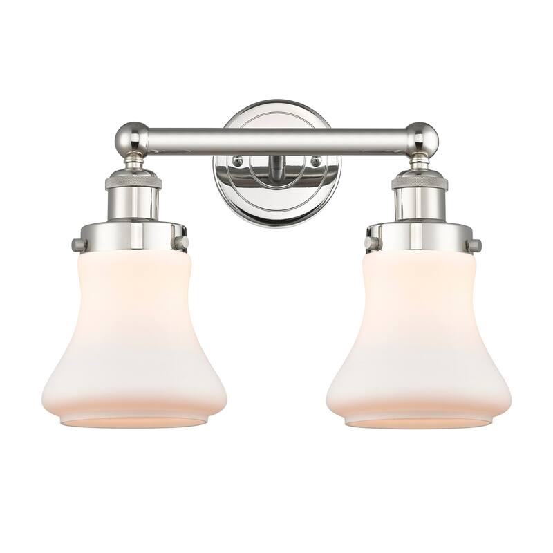 Innovations Lighting 616-2W-10-16 Bellmont Vanity Bellmont 2 Light 16" - Polished Nickel / Matte White