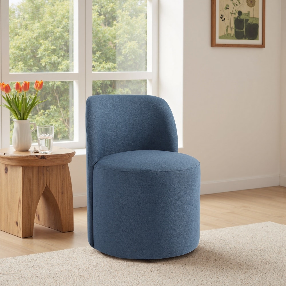 Modern Linen Upholstery Dining Chair Barrel Chair