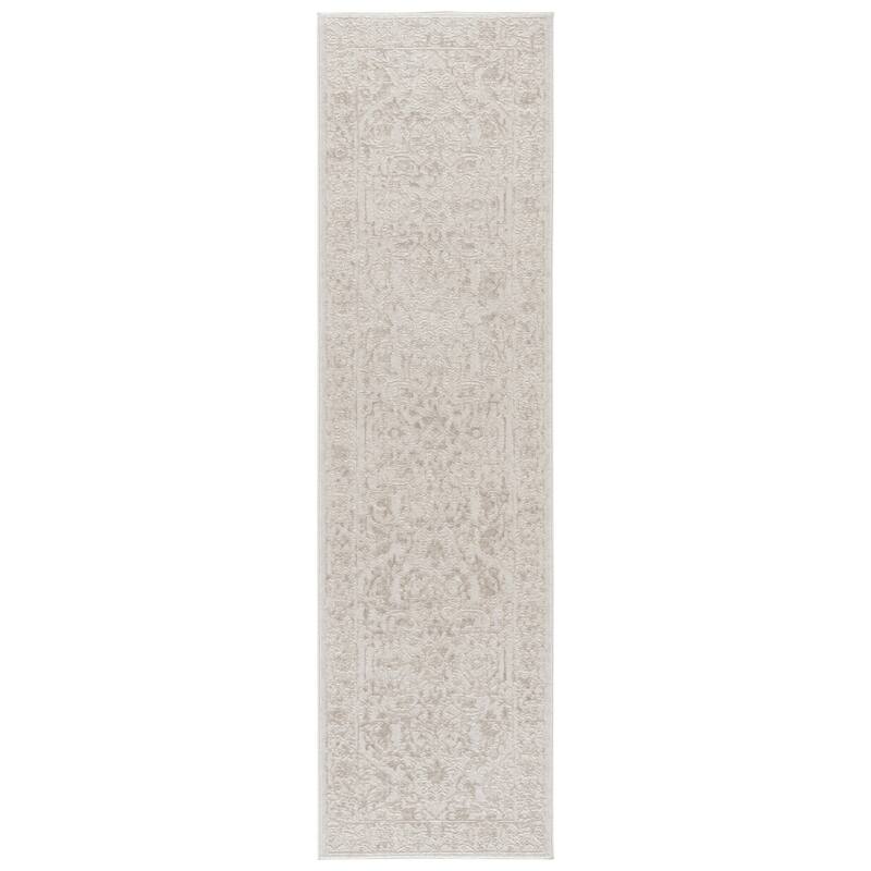 SAFAVIEH Reflection Eulalie Modern Oriental Rug - 2'3" x 8' Runner - Ivory/White