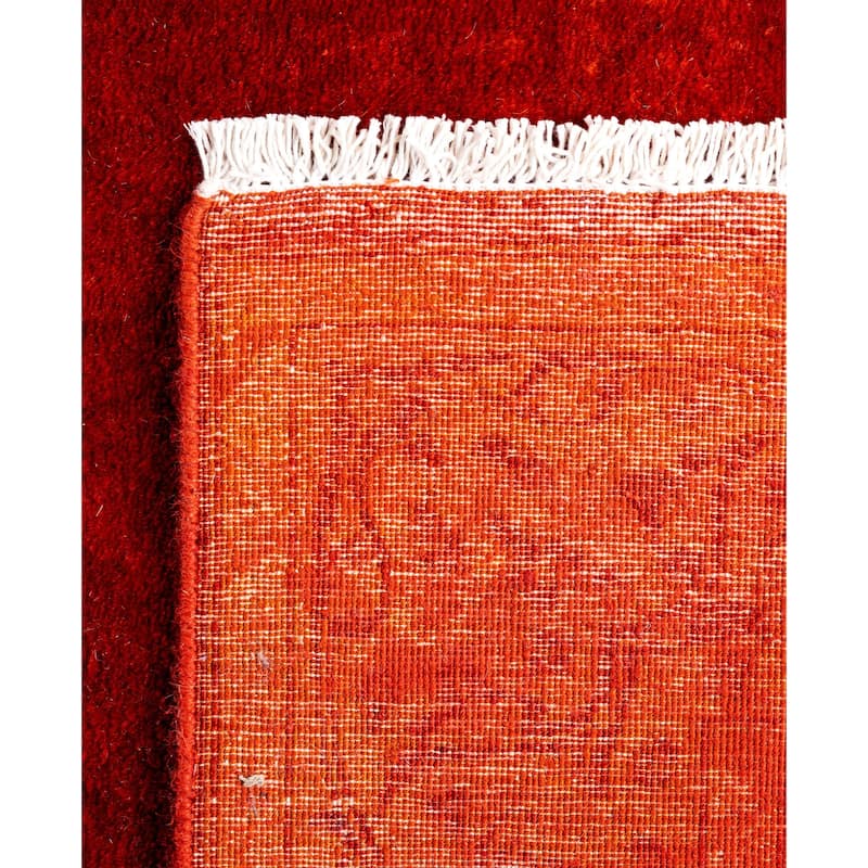 Overdyed One-of-a-Kind Hand-Knotted Area Rug - Orange - 2' 6" x 13' 8"