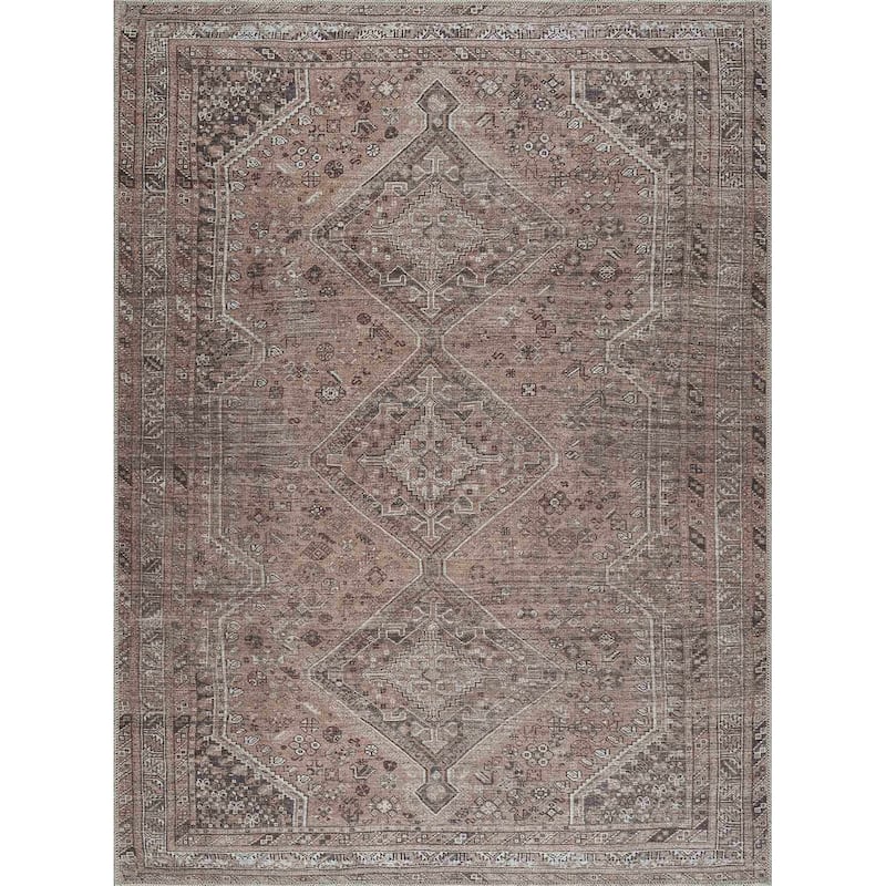 Hauteloom Barny Traditional Oriental Machine Washable Area Rug