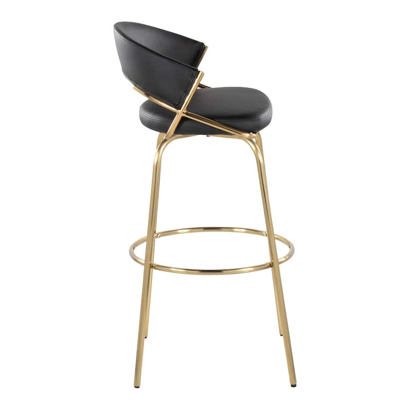 Silver Orchid Tatyana 30" Fixed-Height Bar Stool with Metal Legs (Set of 2)