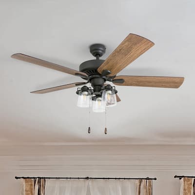 52" Prominence Home Briarcrest Bronze Farmhouse LED Ceiling Fan with Light, Remote Control