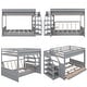 preview thumbnail 14 of 18, Merax Wood Full Size Convertible Bunk Bed with Storage Staircase