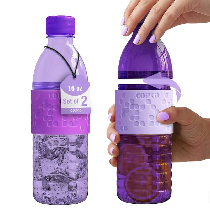 Copco Hydra Tritan Water Bottle Set of 2 BPA Free - Purple & Light Purple