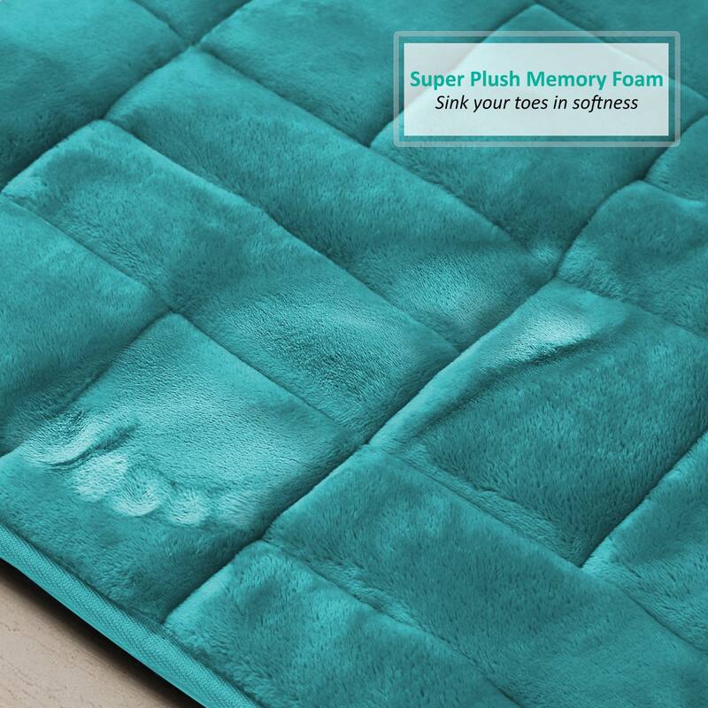 Clara Clark Ultra Soft Non Slip and Absorbent Bath Rug - Tiled Velvet Memory Foam Bath Mat