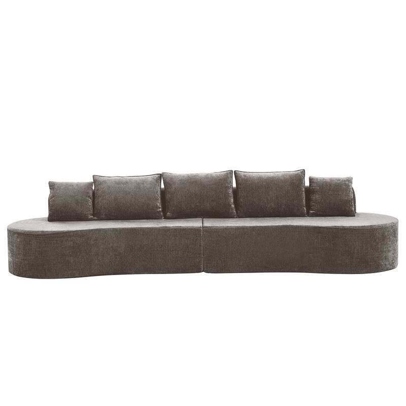Christopher Knight Home - Curved Modular 138.6" Upholstered Sectional Sofa