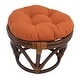 preview thumbnail 7 of 20, 18-inch Round Twill Footstool/Ottoman Cushion (Cushion Only) - 18 x 18 Spice