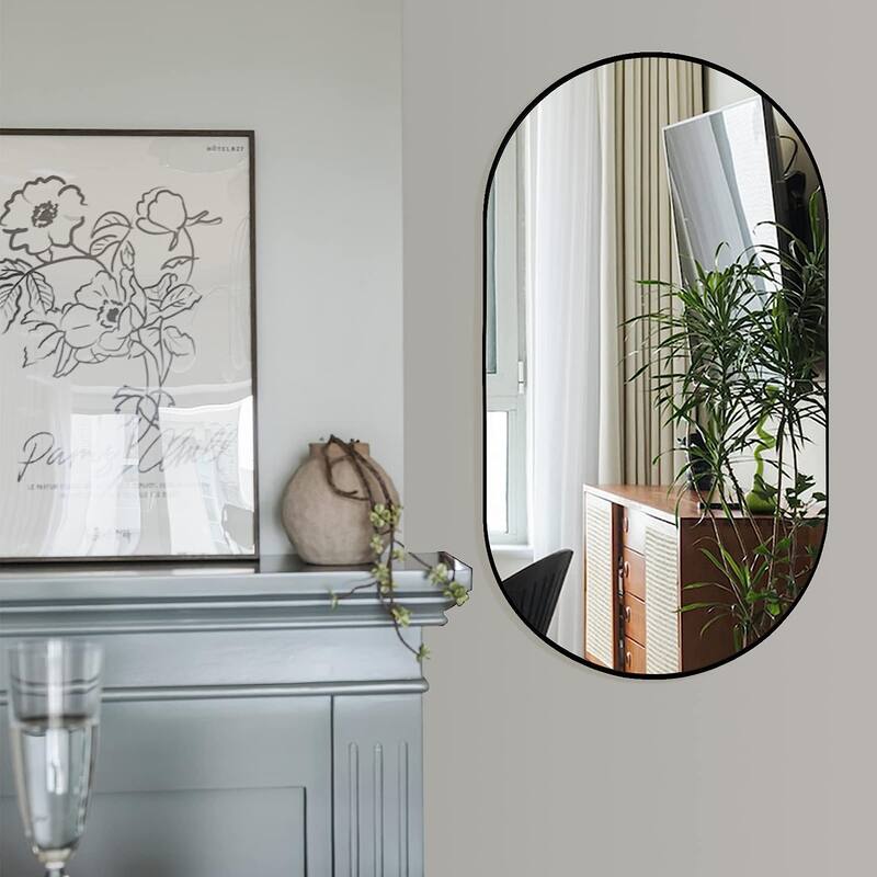 20 x 33 Inch Metal Oval Mirror, Bathrrom Mirror for Wall