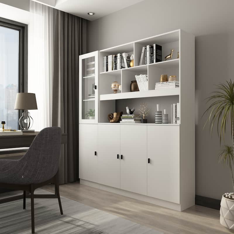 Timechee Combined Bookcase Kitchen Cabinet Display Cabinet Pantry
