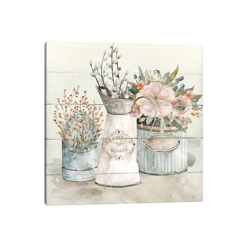 iCanvas "Shiplap Flower Market" by Carol Robinson Canvas Print