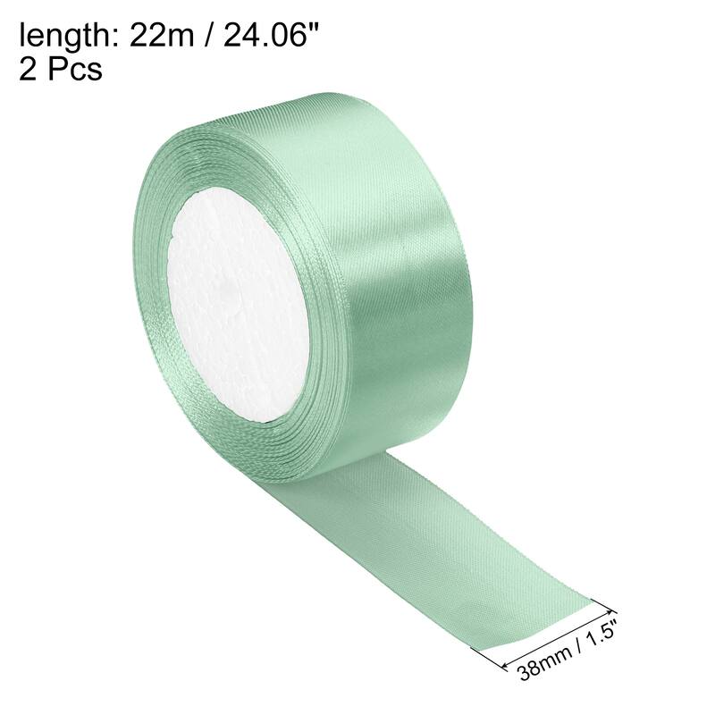 1.5 Inch Satin Ribbon, Double Face Crafts Roll for Wrapping Decoration - Pale Green