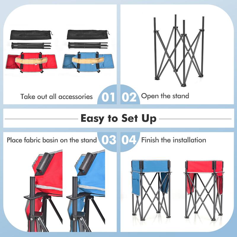 Costway 2 PCS Folding Camping Tables w/ Large Capacity Storage Sink - See Details