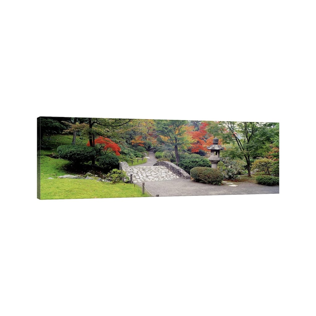 iCanvas "Stone BridgeThe Japanese Garden, Seattle, Washington State, USA" by Panoramic Images Canvas Print