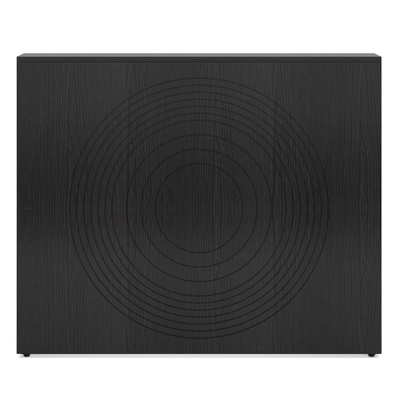 47" Modern Black Reception Desk with Counter, Front Desk Table