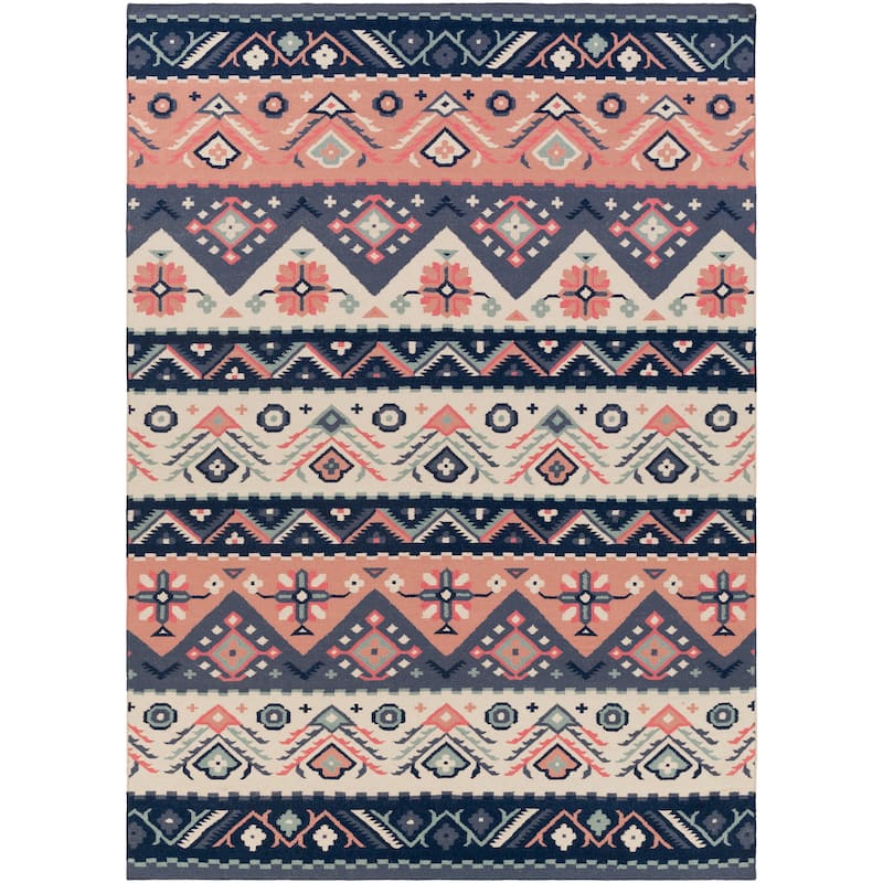 Livabliss Louise Handmade Southwestern Wool Flatweave Area Rug