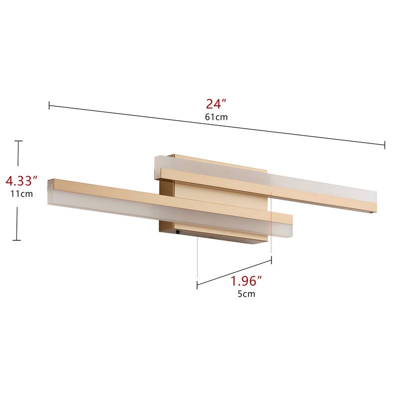 Modern Linear LED Bathroom Vanity Light Fixture with Acrylic Shade