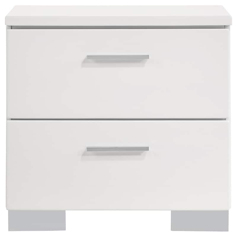 Felicity Glossy White Bedroom Set with LED Lighting