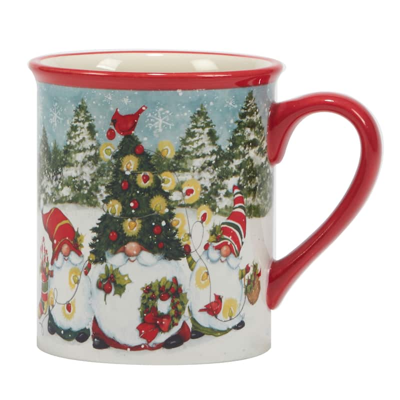 Certified International Christmas Gnomes 16 oz. Mugs, Set of 4 Assorted Designs