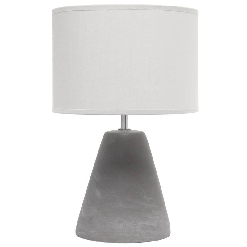 Tapered Concrete Table Lamp with Drum Shade - 14.25" - Gray
