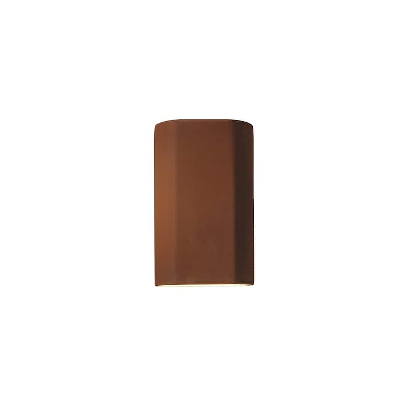 Justice Design Ambiance ADA Real Rust Cylinder Wall Sconce