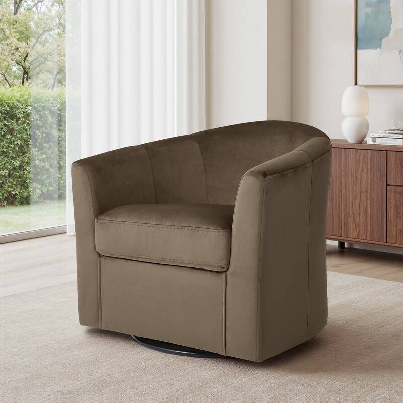 Modern Upholstered Accent Swivel Barrel Chair for Living Room