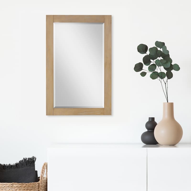 Altair Ivy Rectangular Bathroom Wood Framed Wall Mirror