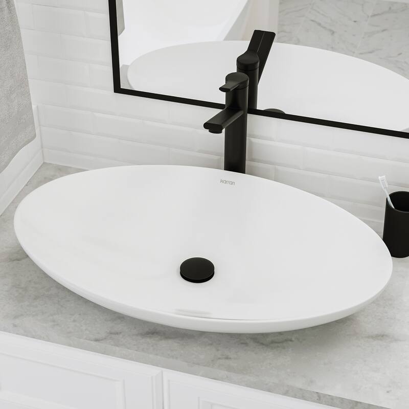 Karran Valera 27" Vitreous China Vessel Bathroom Sink in White