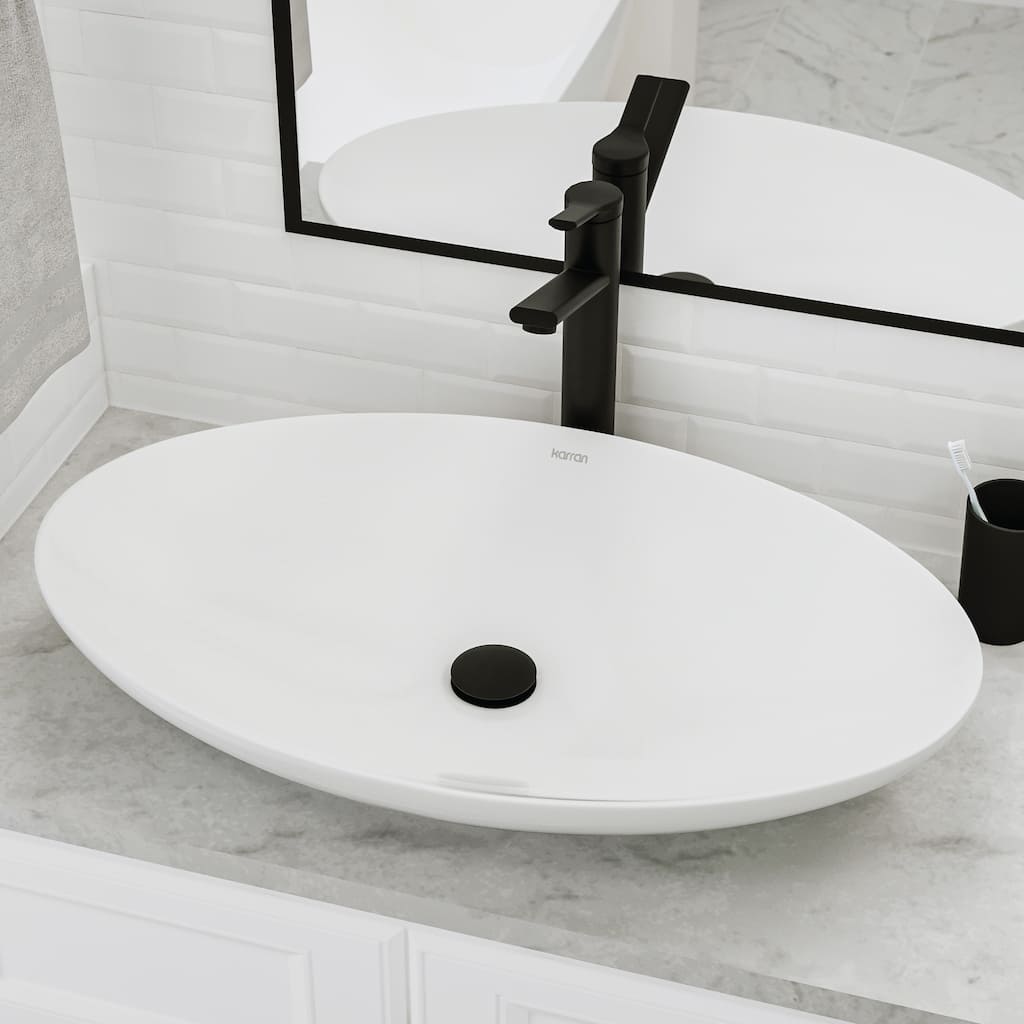 Karran Valera 27" Vitreous China Vessel Bathroom Sink in White