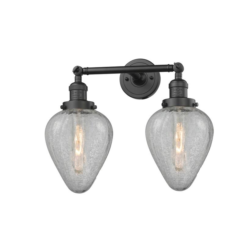 Innovations Lighting Geneseo 2 Light 17" Wide Bathroom Vanity Light - Oiled Rubbed Bronze / Clear Crackle