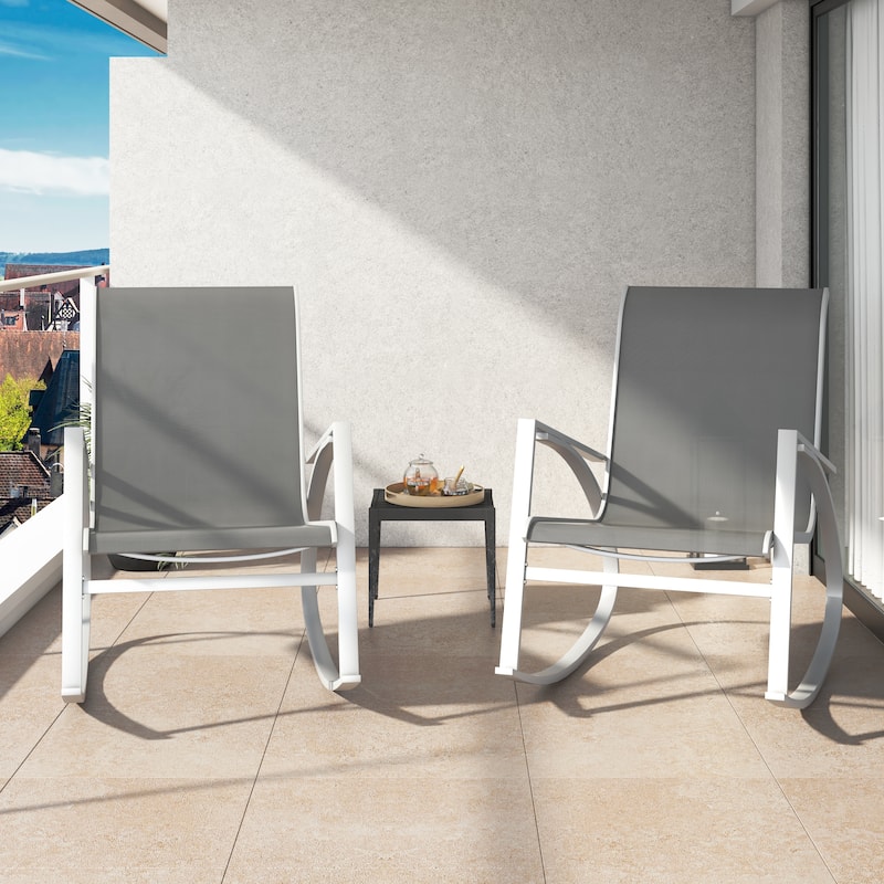 Corvus Antonio Outdoor Sling Fabric Rocking Chair