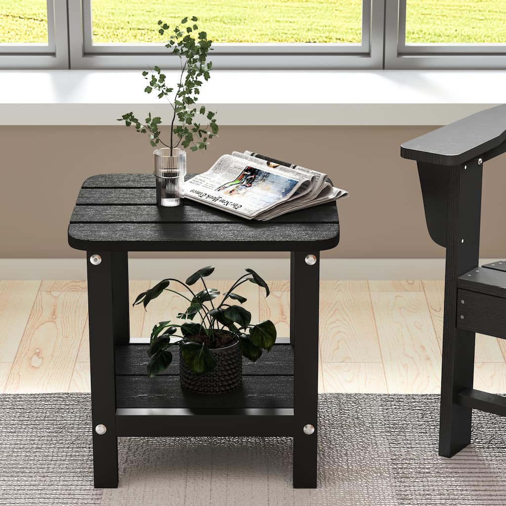 Square Plastic Outdoor Side Table Adirondack Chair End Table